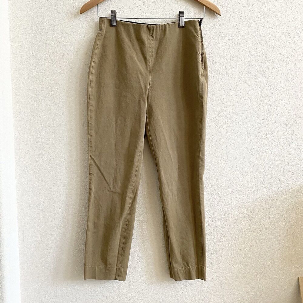 Everlane Pants Womens 4 Slim Tapered Camel Side Zip Career Work Stretch Tan